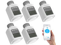 PEARL 5er-Set Programmierbares Heizkörper-Thermostat mit Bluetooth & App; Alkaline-Batterien Mignon (AA) Alkaline-Batterien Mignon (AA) 