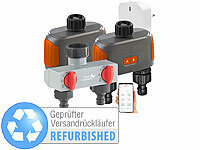 Royal Gardineer 2er-Set WLAN-Bewässerungscomputer mit Dual-Ventil, Versandrückläufer; Bewässerungscomputer mit Multi-Schlauch-Anschlüssen 