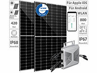 revolt Solar-Set: 2x 430-W-Solarmodul, 800-Watt-Mikroinverter, Einspeisekabel; Solarpanels Solarpanels 