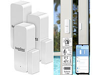 Luminea Home Control 3er-Set ZigBee-Tür & Fensteralarm, für Alexa, GA und Siri, App; WLAN-Tür & Fensteralarme WLAN-Tür & Fensteralarme WLAN-Tür & Fensteralarme WLAN-Tür & Fensteralarme 