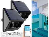 Luminea Home Control 2er-Set Outdoor-PIR-Sensoren, Solarpanel, App, IP55, ZigBee-kompatibel; WLAN-Wassermelder mit App-Benachrichtigungen WLAN-Wassermelder mit App-Benachrichtigungen WLAN-Wassermelder mit App-Benachrichtigungen WLAN-Wassermelder mit App-Benachrichtigungen 