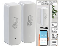 Luminea Home Control WLAN-Temperatur & Luftfeuchtigkeits-Sensor mit App, 2er-Set; ZigBee-Boden-Temperatur- und Feuchtigkeits-Sensoren mit App, WLAN-Universal-Fernbedienungen mit Display, App, Thermo- und Hygrometer ZigBee-Boden-Temperatur- und Feuchtigkeits-Sensoren mit App, WLAN-Universal-Fernbedienungen mit Display, App, Thermo- und Hygrometer ZigBee-Boden-Temperatur- und Feuchtigkeits-Sensoren mit App, WLAN-Universal-Fernbedienungen mit Display, App, Thermo- und Hygrometer ZigBee-Boden-Temperatur- und Feuchtigkeits-Sensoren mit App, WLAN-Universal-Fernbedienungen mit Display, App, Thermo- und Hygrometer 