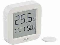 infactory Mini-Thermo-/Hygrometer, Komfort-Anzeige, LCD-Display, Bluetooth, App; Deko-Ostereier-Sets 
