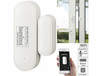 Luminea Home Control WLAN-Tür und Fensteralarm mit weltweitem App-Zugriff, Sprachsteuerung; WLAN-Steckdosen WLAN-Steckdosen WLAN-Steckdosen WLAN-Steckdosen 