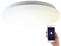 Luminea Home Control WLAN-LED-Deckenleuchte für Amazon Alexa & Google Assistant, CCT, 18 W; WLAN-USB-Stimmungsleuchten mit RGB + CCT-LEDs und App WLAN-USB-Stimmungsleuchten mit RGB + CCT-LEDs und App 