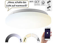 Luminea Home Control WLAN-LED-Deckenleuchte für Amazon Alexa & Google Assistant, CCT, 24 W; WLAN-USB-Stimmungsleuchten mit RGB + CCT-LEDs und App WLAN-USB-Stimmungsleuchten mit RGB + CCT-LEDs und App WLAN-USB-Stimmungsleuchten mit RGB + CCT-LEDs und App WLAN-USB-Stimmungsleuchten mit RGB + CCT-LEDs und App 