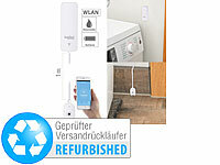 Luminea Home Control ZigBee-Wassermelder mit externem Sensor, Versandrückläufer; WLAN-Wassermelder mit App-Benachrichtigungen WLAN-Wassermelder mit App-Benachrichtigungen 