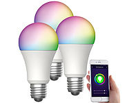 Luminea Home Control 3er-Set WLAN-LED-Lampen, für Amazon Alexa, GA, E27, RGBW, 15 W; WLAN-LED-Filament-Lampe E27 weiß WLAN-LED-Filament-Lampe E27 weiß 