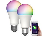 Luminea Home Control 2er-Set WLAN-LED-Lampen, für Amazon Alexa, GA, E27, RGBW, 15 W; WLAN-LED-Filament-Lampe E27 weiß WLAN-LED-Filament-Lampe E27 weiß 