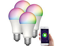 Luminea Home Control 4er-Set WLAN-LED-Lampen, für Amazon Alexa,GA, E27, RGBW, 15 W; WLAN-LED-Filament-Lampe E27 weiß WLAN-LED-Filament-Lampe E27 weiß 