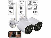 7links 2er-Set WLAN-IP-Kameras mit Full HD, Dual-Nachtsicht, App, LAN, IP65; Outdoor-WLAN-IP-Überwachungskameras Outdoor-WLAN-IP-Überwachungskameras Outdoor-WLAN-IP-Überwachungskameras Outdoor-WLAN-IP-Überwachungskameras 