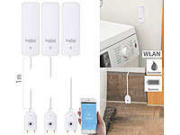 Luminea Home Control 3er-Set ZigBee-Wassermelder, ext. Sensor, 2 J. Batterielaufzeit, App; WLAN-Wassermelder mit App-Benachrichtigungen WLAN-Wassermelder mit App-Benachrichtigungen WLAN-Wassermelder mit App-Benachrichtigungen WLAN-Wassermelder mit App-Benachrichtigungen 