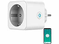 Luminea Home Control WLAN Steckdosen TUYA, Smart-Plug-WLAN-Steckdosen; WLAN-Steckdosen mit Stromkosten-Messfunktion WLAN-Steckdosen mit Stromkosten-Messfunktion 