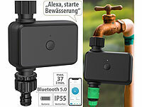 Royal Gardineer Programmierbarer Bewässerungscomputer mit Bluetooth 5 & App-Steuerung; Bewässerungscomputer mit Multi-Schlauch-Anschlüssen Bewässerungscomputer mit Multi-Schlauch-Anschlüssen 