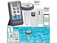 infactory Smartes WLAN-Poolthermometer, IP67, 2 Außensensoren, Alarm