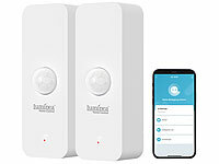 Luminea Home Control Bewegungsmelder Mini; WLAN-Steckdosen mit Stromkosten-Messfunktion WLAN-Steckdosen mit Stromkosten-Messfunktion WLAN-Steckdosen mit Stromkosten-Messfunktion 