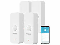 Luminea Home Control Mini Bewegungssensor; WLAN-Steckdosen mit Stromkosten-Messfunktion WLAN-Steckdosen mit Stromkosten-Messfunktion WLAN-Steckdosen mit Stromkosten-Messfunktion 