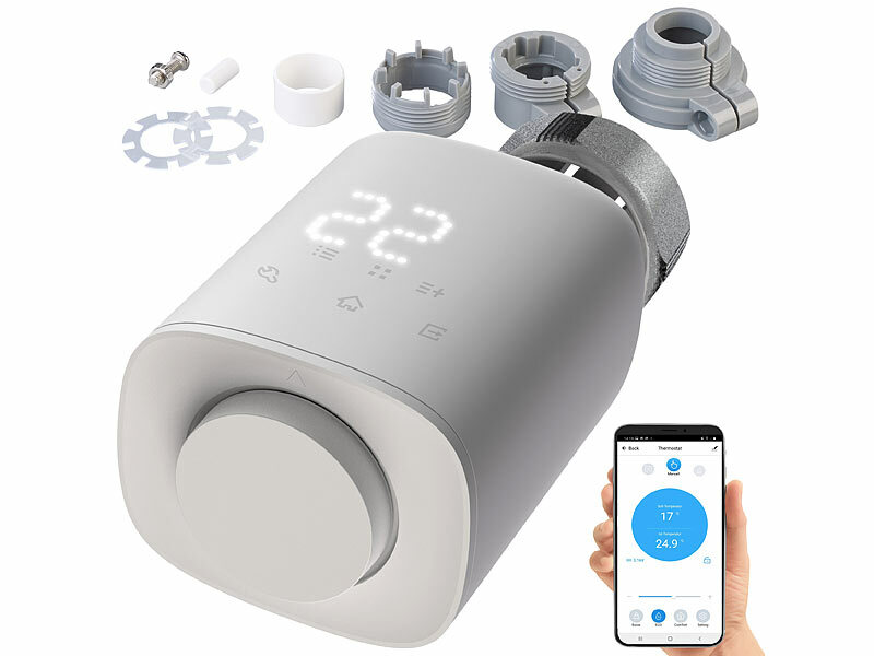 revolt Programmierbares Heizkörper-Thermostat mit Bluetooth, App