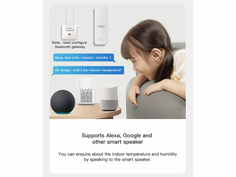 ; ZigBee-Boden-Temperatur- und Feuchtigkeits-Sensoren mit App, WLAN-Universal-Fernbedienungen mit Display, App, Thermo- und HygrometerWLAN-Temperatur- & Luftfeuchtigkeits-Sensoren mit App-Auswertungen 
