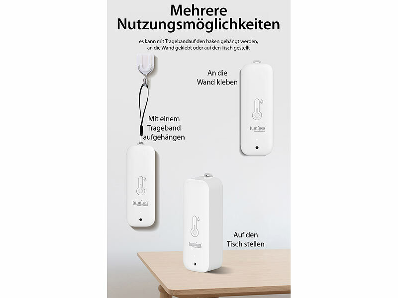 ; WLAN-Temperatur- & Luftfeuchtigkeits-Sensoren mit App-Auswertungen WLAN-Temperatur- & Luftfeuchtigkeits-Sensoren mit App-Auswertungen WLAN-Temperatur- & Luftfeuchtigkeits-Sensoren mit App-Auswertungen 